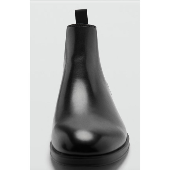 NEW MANGO MNG MEN'S BLACK FAUX LEATHER CHELSEA ANKLE BOOTS SZ 39 US 7 - Picture 4 of 5